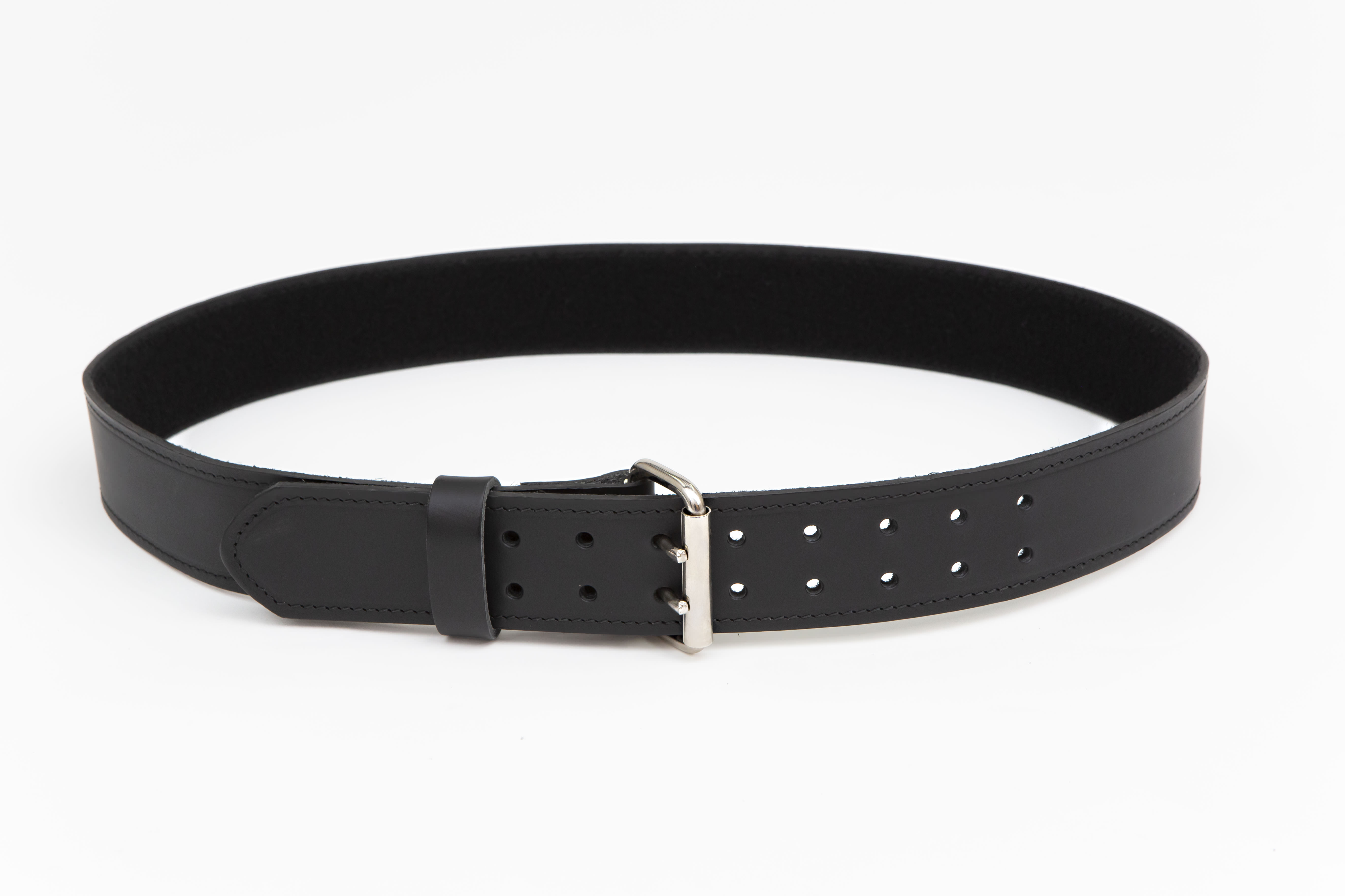 Double Prong Leather Belt with Non-Slip Velcro Liner - High-Quality and ...