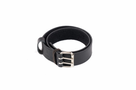 DOUBLE PRONG LEATHER BELT